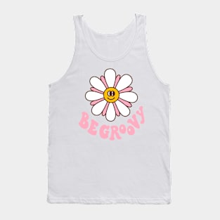 Daisy and text: Be groovy Tank Top